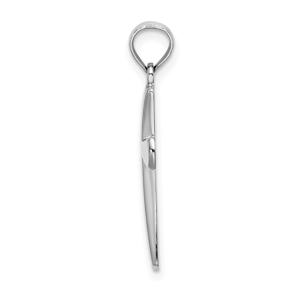 10K White Gold Polished Beveled Cross w/ Round Tips Charm-10K8523W
