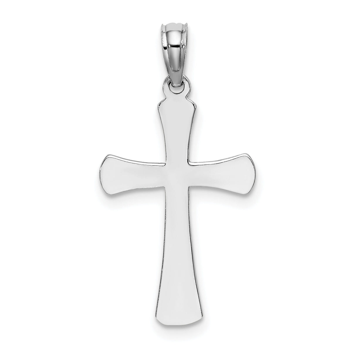 10K White Gold Polished Beveled Cross w/ Round Tips Charm-10K8523W