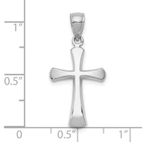 10K White Gold Polished Beveled Cross w/ Round Tips Charm-10K8523W