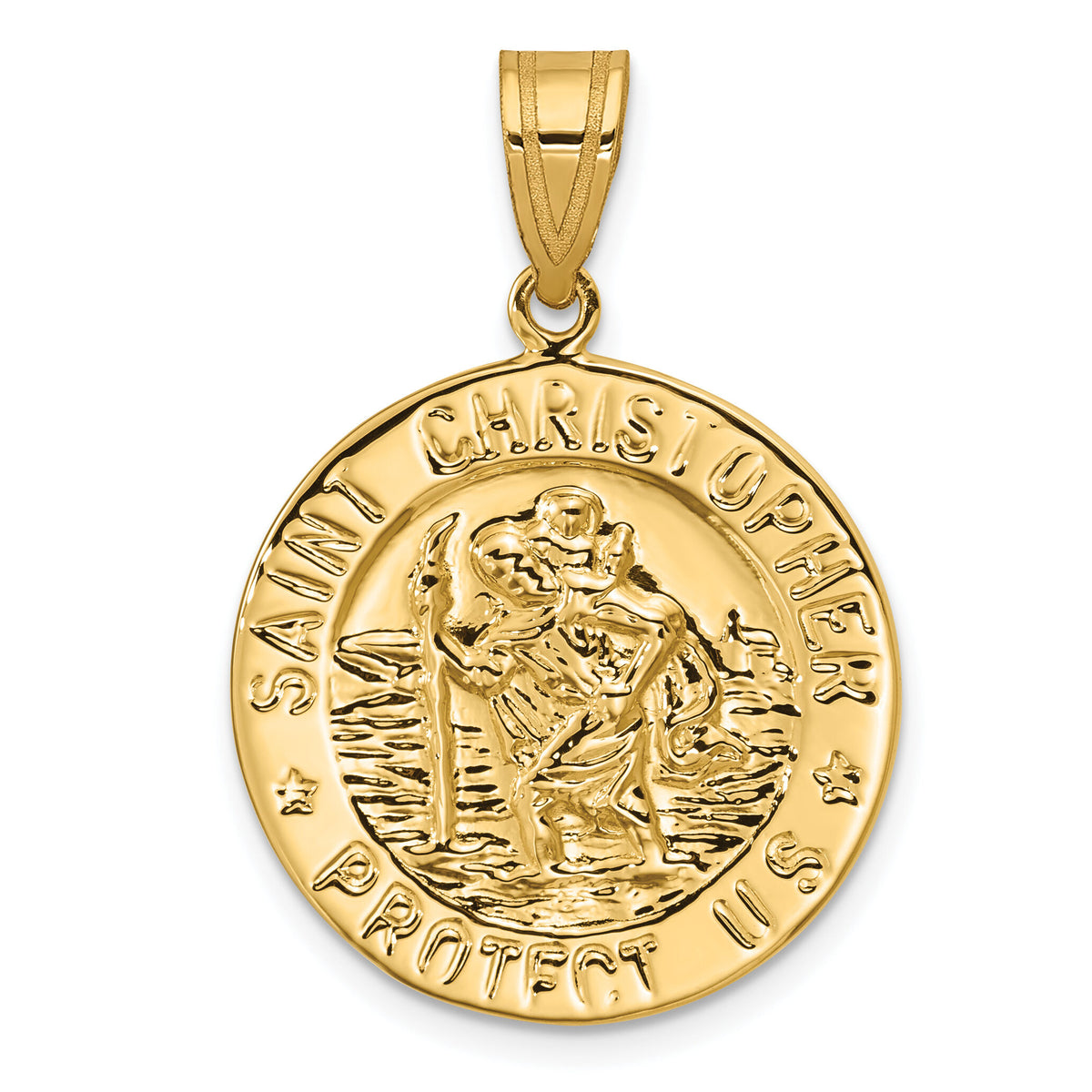 10K Polished Saint Christopher Coin Charm-10K8525