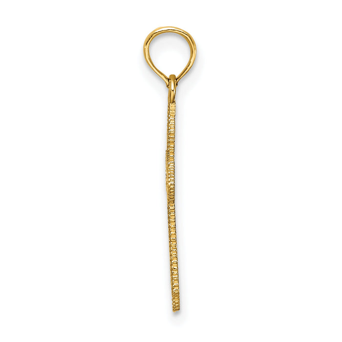 10K D/C w/ Beaded Edge Cross Charm-10K8526
