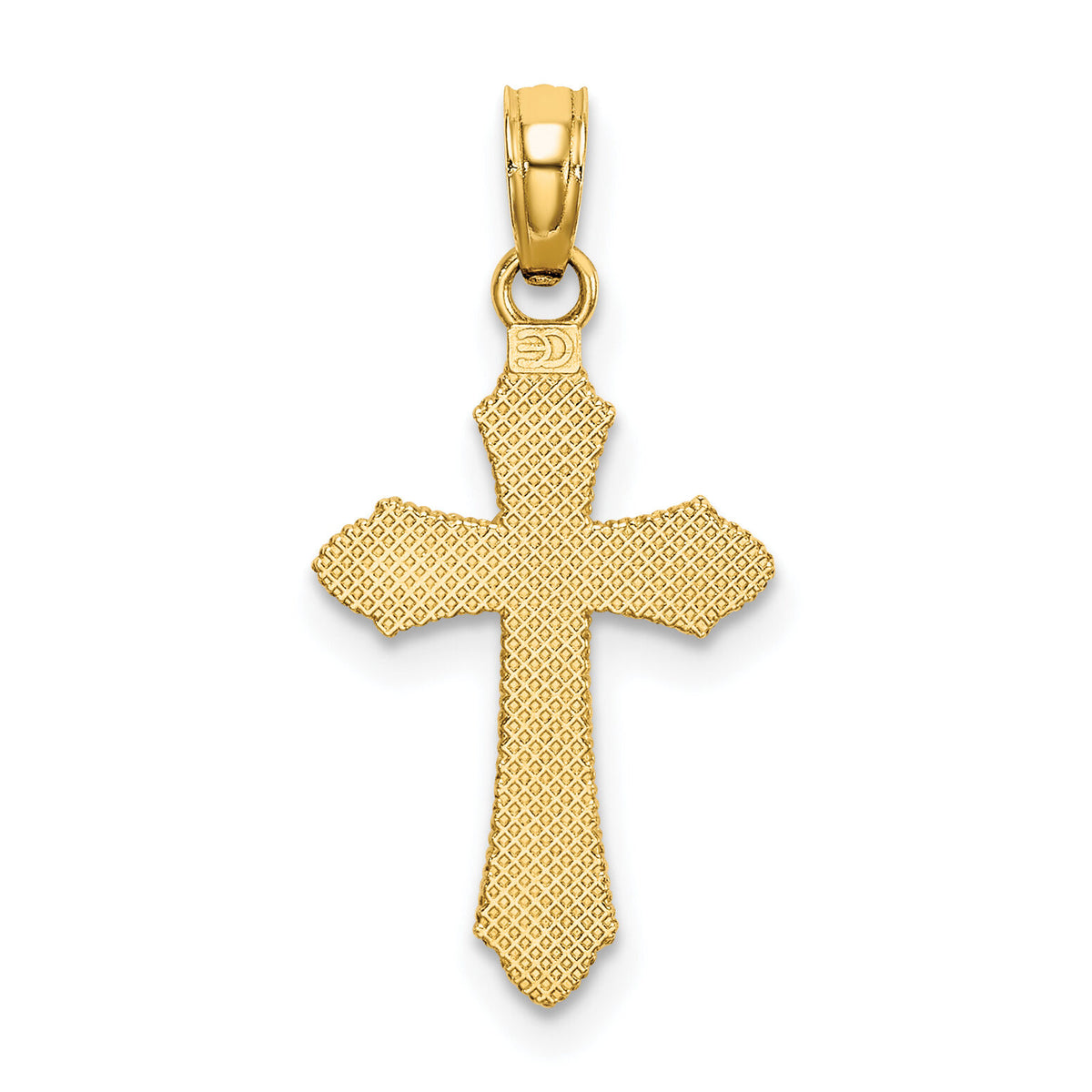 10K D/C w/ Beaded Edge Cross Charm-10K8526