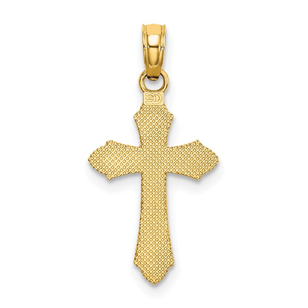 10K D/C w/ Beaded Edge Cross Charm-10K8526