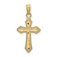10K D/C w/ Beaded Edge Cross Charm-10K8526