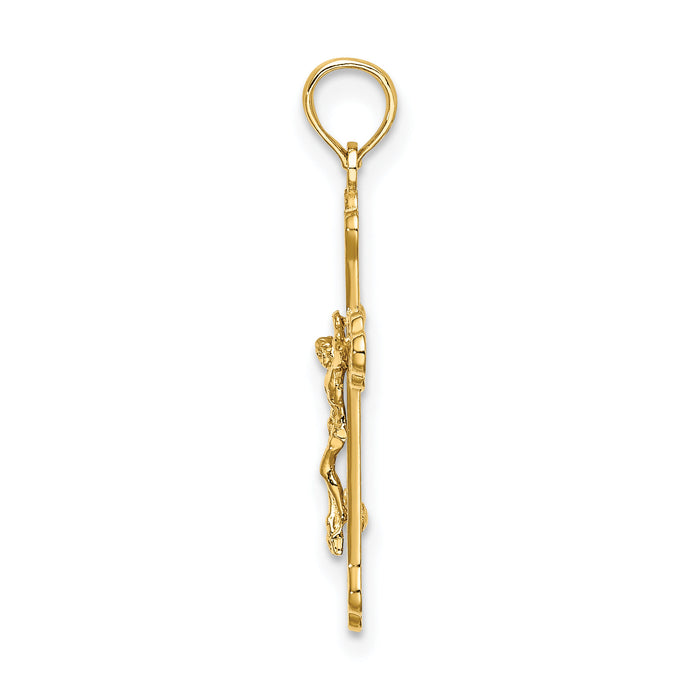 10K Inri Crucifix W/ Scroll Tips Charm-10K8531