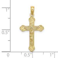 10K Inri Crucifix W/ Scroll Tips Charm-10K8531
