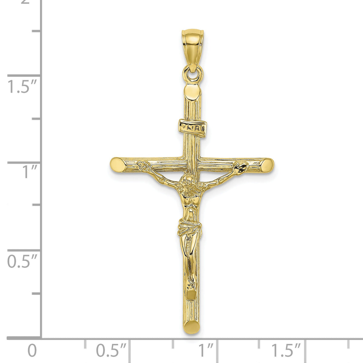 10K Textured Crucifix Charm-10K8532