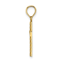 10K Beaded and Polished Cross Charm-10K8548