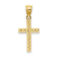 10K Beaded and Polished Cross Charm-10K8548