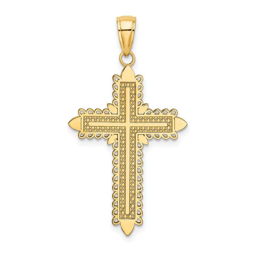 10K w/ Lace Border Cross Charm-10K8550