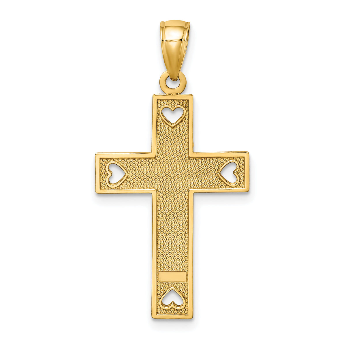 10K  I LOVE JESUS  Cross w/ Hearts Charm-10K8552