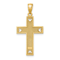 10K  I LOVE JESUS  Cross w/ Hearts Charm-10K8552