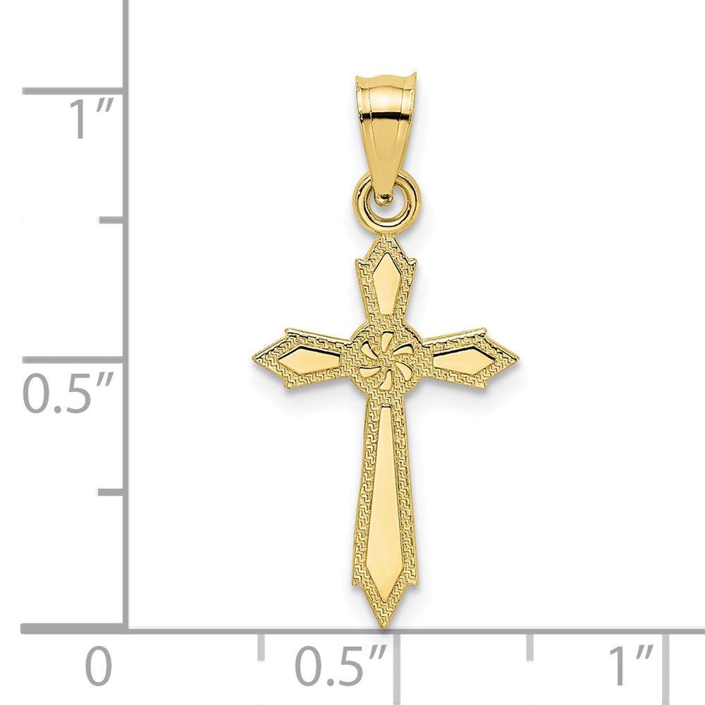 10K w/ Engraved Edges Cross Charm-10K8553