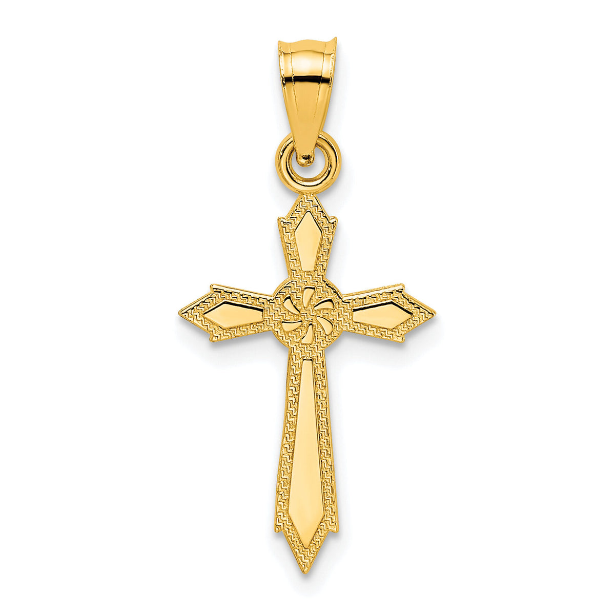10K w/ Engraved Edges Cross Charm-10K8553