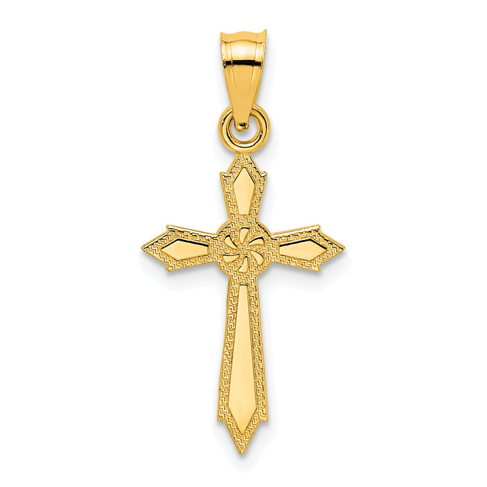10K w/ Engraved Edges Cross Charm-10K8553