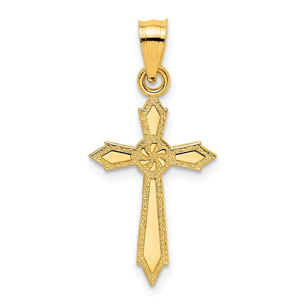 10K w/ Engraved Edges Cross Charm-10K8553