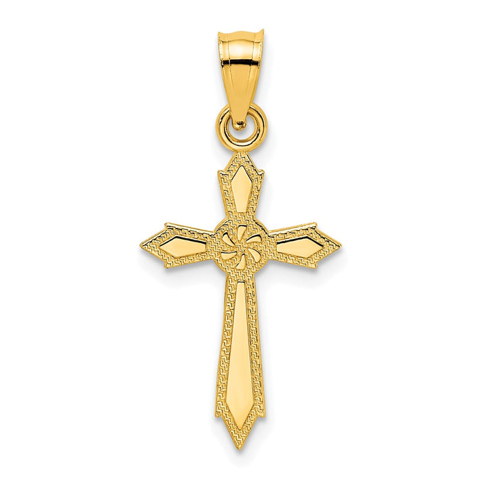 10K w/ Engraved Edges Cross Charm-10K8553