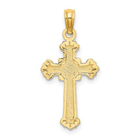 10K Textured Leaves On Edges Cross Charm-10K8556