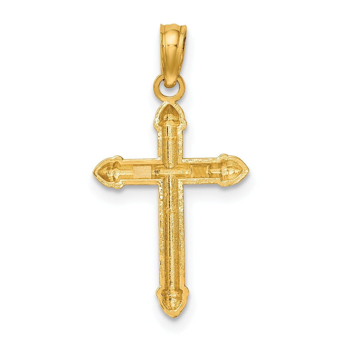 10K Polished w/ Scroll Design Cross Charm-10K8560