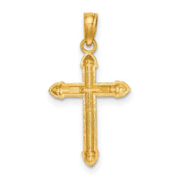10K Polished w/ Scroll Design Cross Charm-10K8560