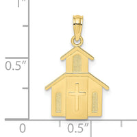 10K Church w/ Cross On Door Charm-10K8561