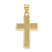 10K D/C Block Cross Charm-10K8567
