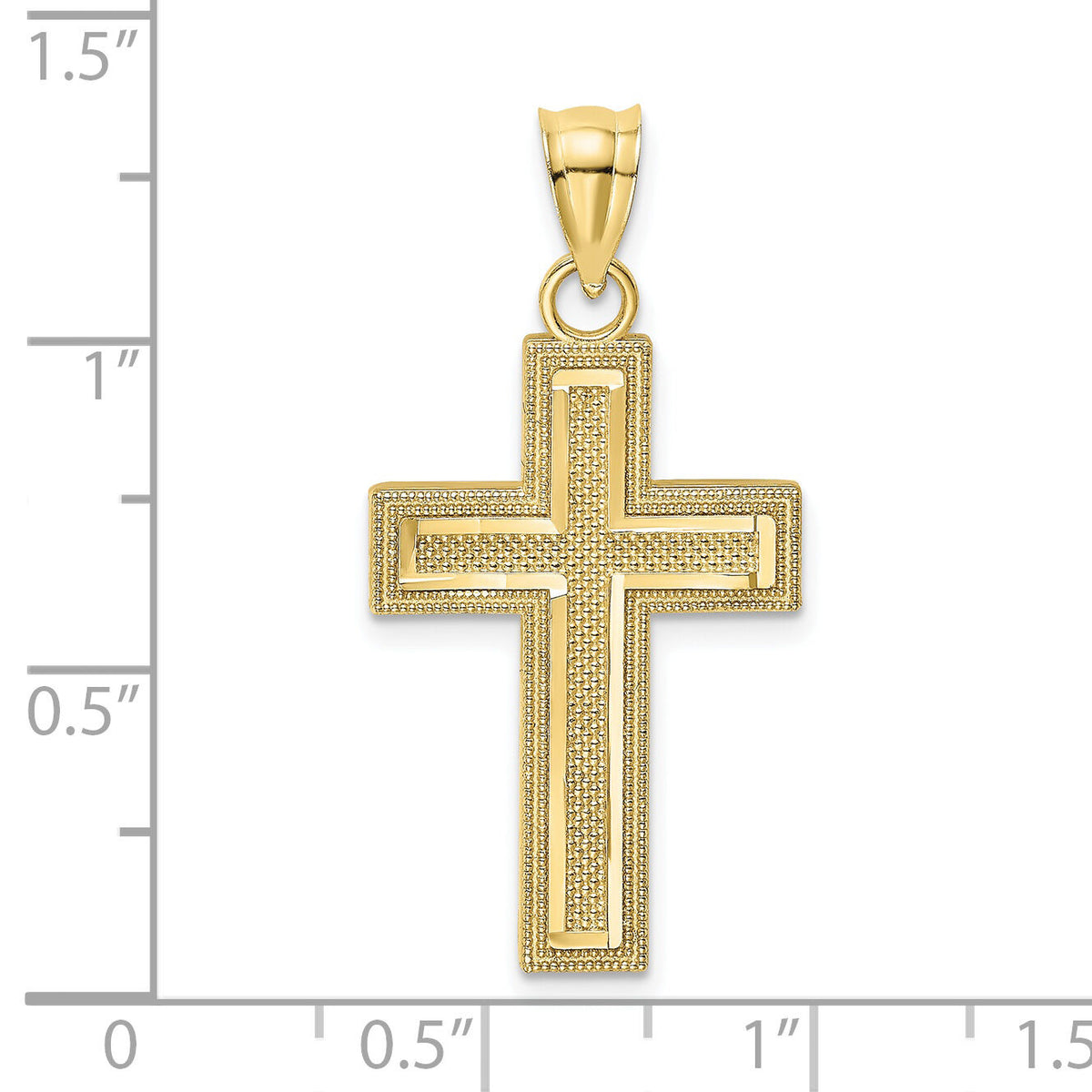 10K D/C Block Cross Charm-10K8567