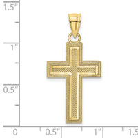 10K D/C Block Cross Charm-10K8567