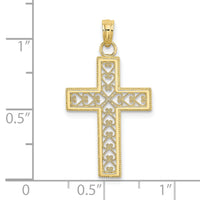 10k D/C Filigree Cross Pendant-10K8568