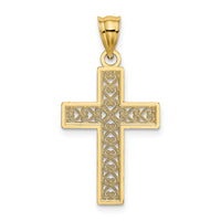 10K D/C Edge and Filigree Center Cross Charm-10K8569
