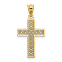 10K D/C Edge and Filigree Center Cross Charm-10K8569