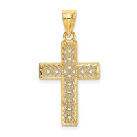 10K D/C Edge and Filigree Center Cross Charm-10K8569