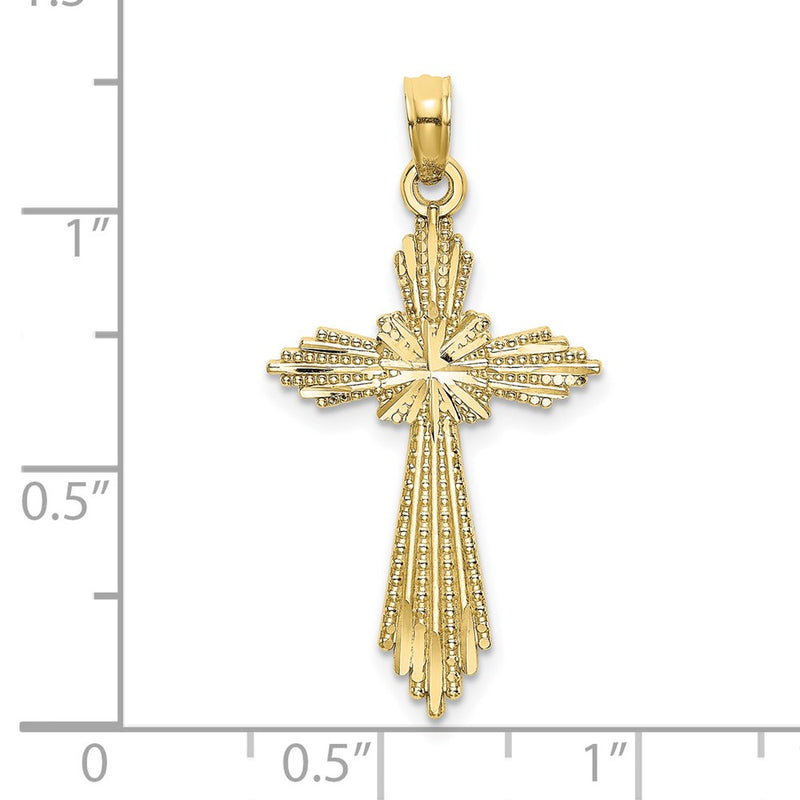 10K Fancy D/C Cross Charm-10K8571