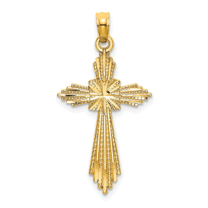 10K Fancy D/C Cross Charm-10K8571