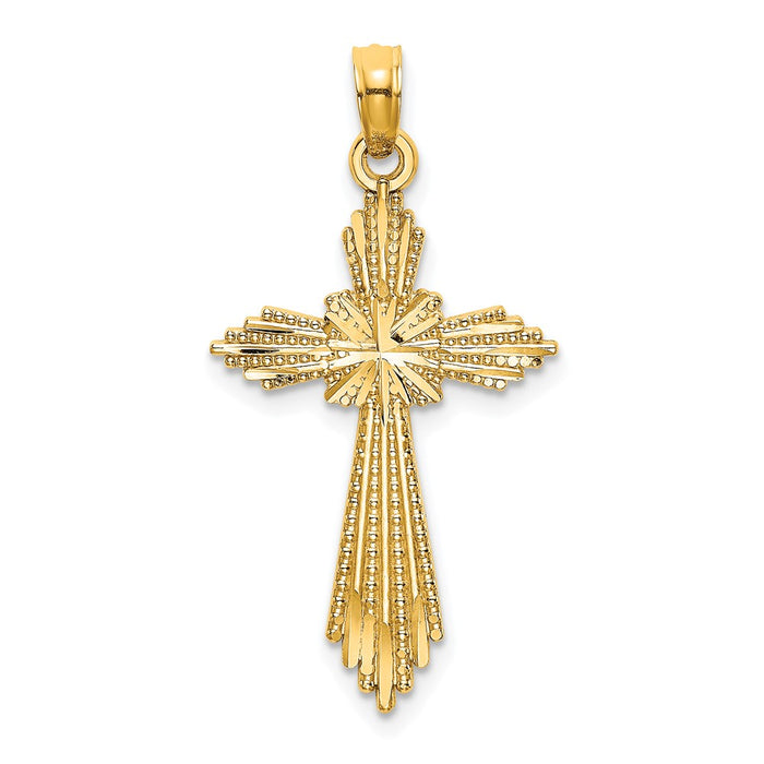 10K Fancy D/C Cross Charm-10K8571