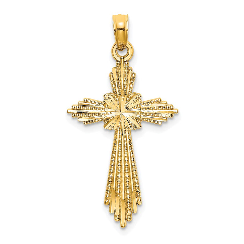 10K Fancy D/C Cross Charm-10K8571