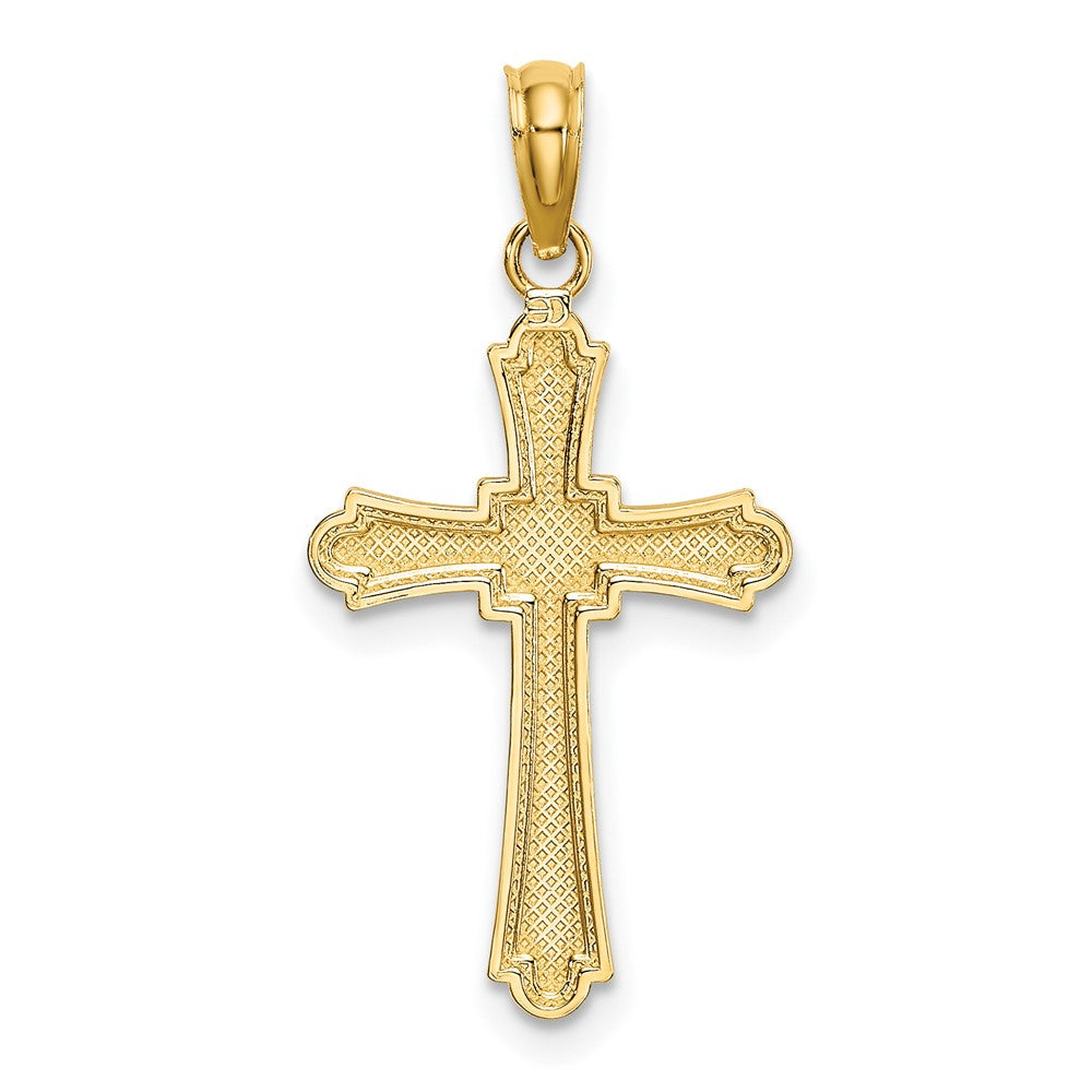 10K D/C Striped Cross Charm-10K8575