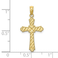 10K D/C Striped Cross Charm-10K8575