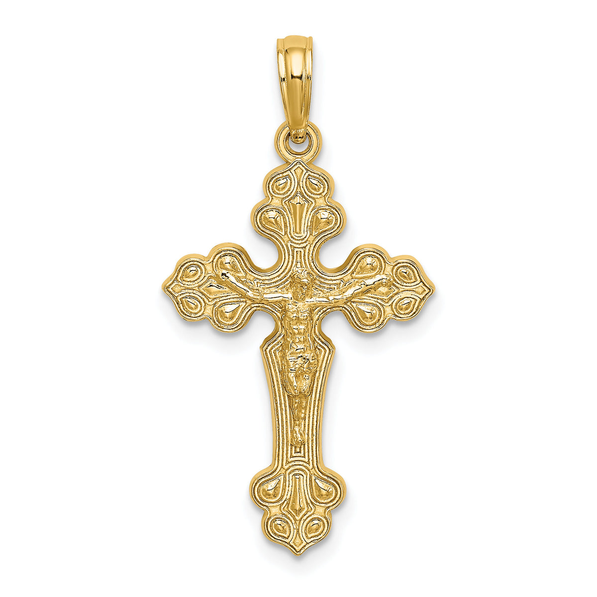 10K Crucifix W/ Fancy Tips Charm-10K8577