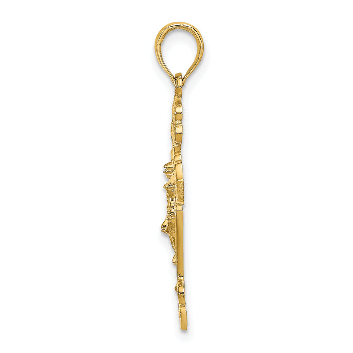 10K D/C Crucifix W /Fancy Tips Charm-10K8578