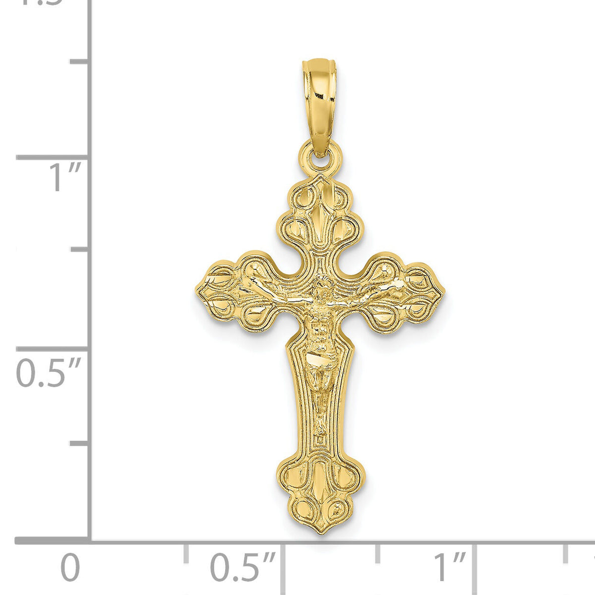 10K D/C Crucifix W /Fancy Tips Charm-10K8578