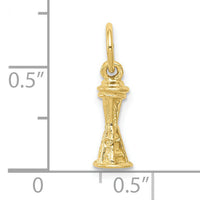 10k Solid Polished 3-D Space Needle Charm-10K858