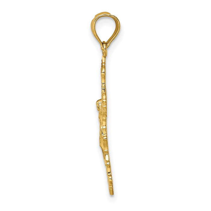10K Crucifix W/ Fancy Edges Charm-10K8581