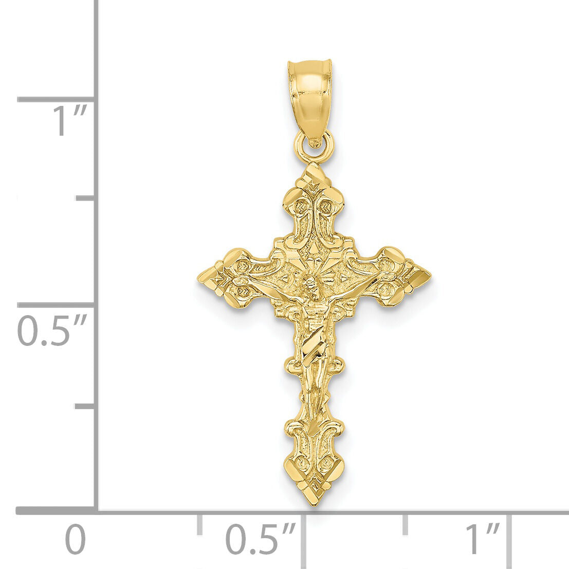 10K Crucifix W/ Fancy Edges Charm-10K8581