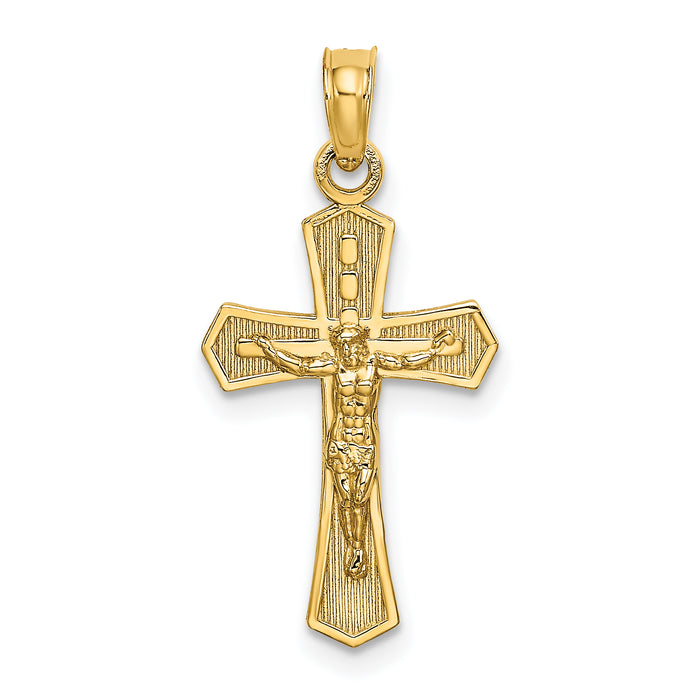 10K Crucifix W/ Beveled Edges Charm-10K8582