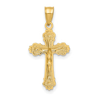 10K W/ Textured Scalloped Edge Crucifix Charm-10K8583