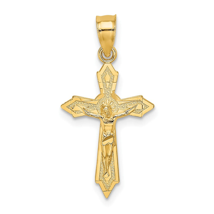 10K W/ Arrow Pointed Ends Crucifix Charm-10K8585