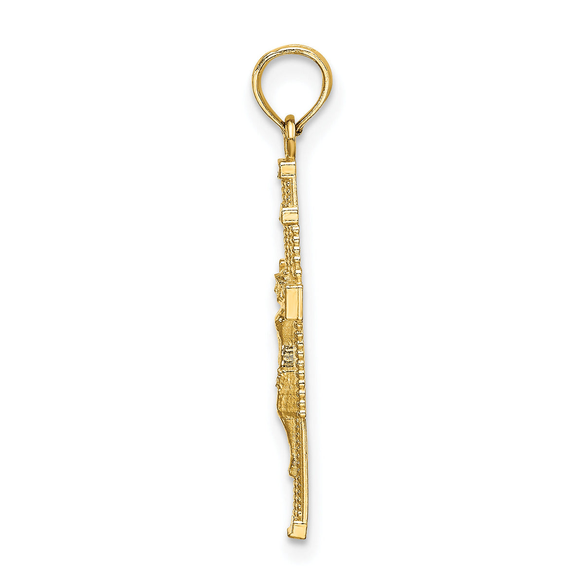 10K Beaded Accent Crucifix Charm-10K8587