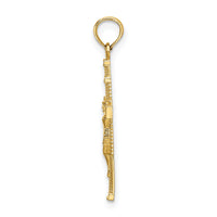 10K Beaded Accent Crucifix Charm-10K8587
