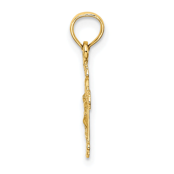10K Mini Crucifix W/ Fancy Tips Charm-10K8588